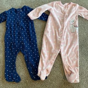Baby girl carters 9m footed sleeper